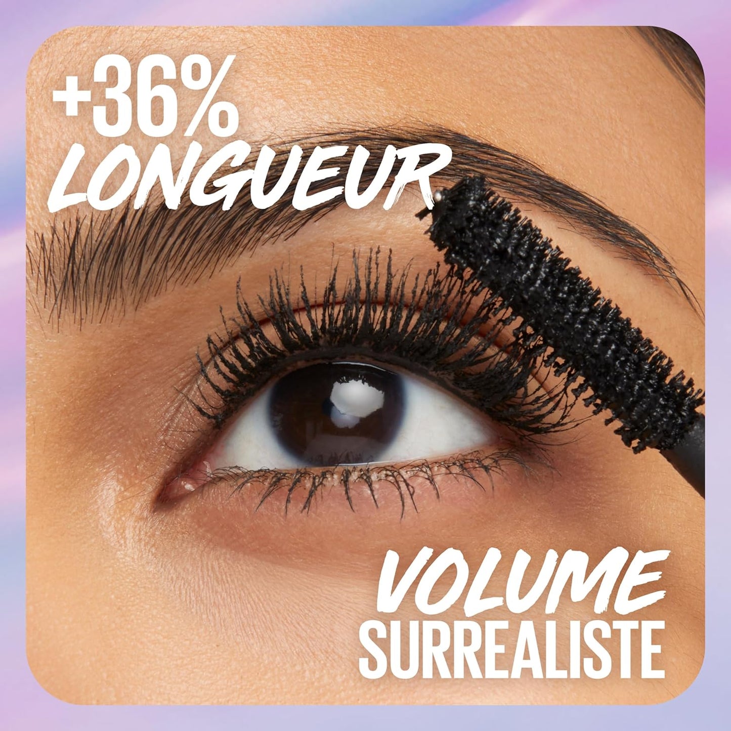 Maybelline Extension Mascara, Salon-Like Extension, Provides +36% More Length & X10 Volume, Hybrid-Fiber Technology & Extended Helix Brush, The Falsies Surreal, Black