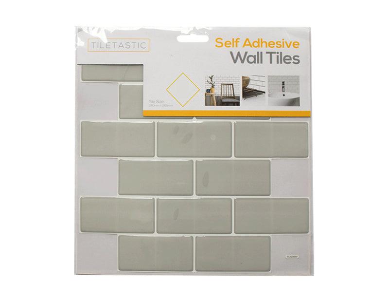 Grey Tile Stickers 3D Adhesive Wall Tiles Vinyl Brick Stick On Panels - Scent Shave And All