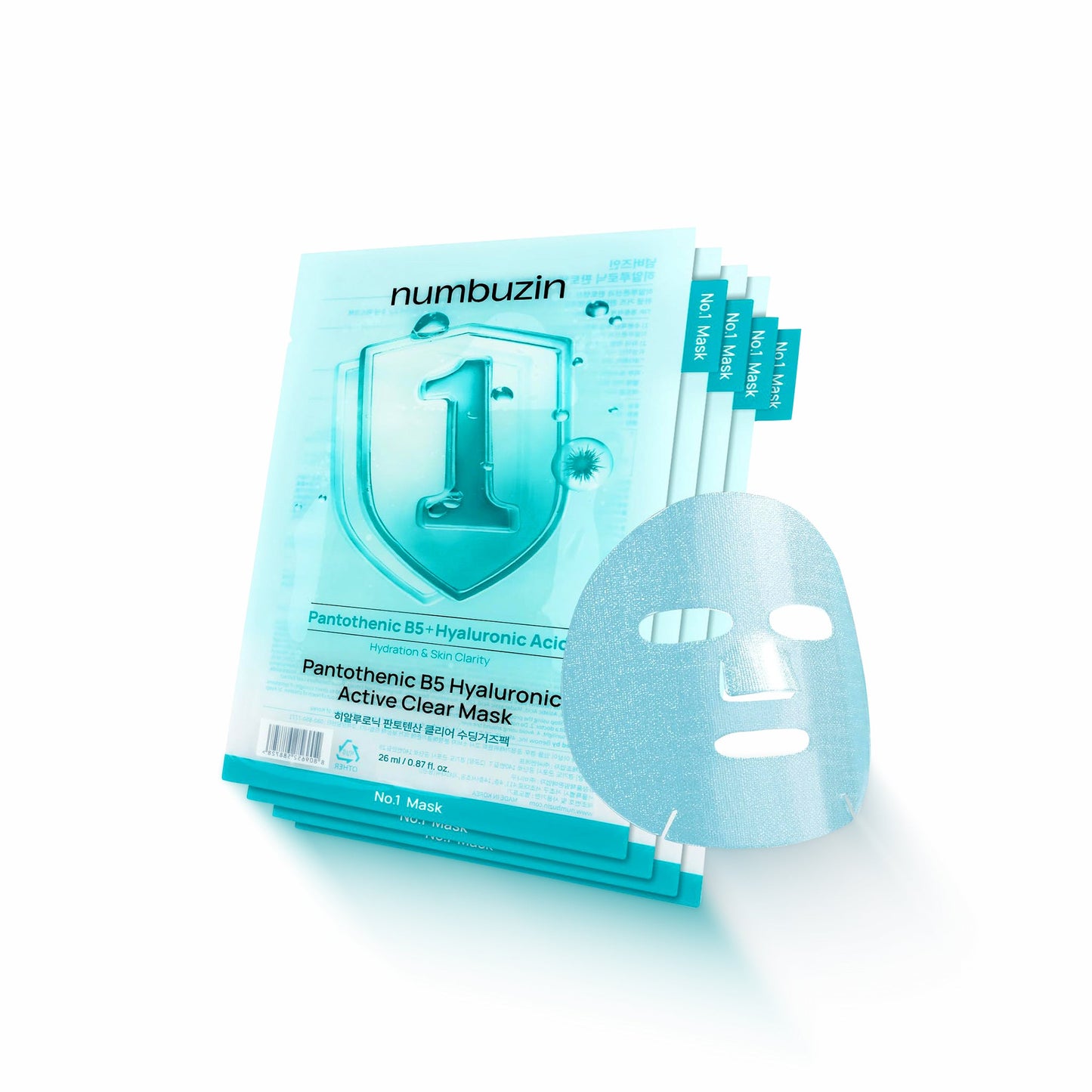 NUMBUZIN No.1 Pantothenic B5 Hyaluronic Active Clear Sheet Mask (5pcs)
