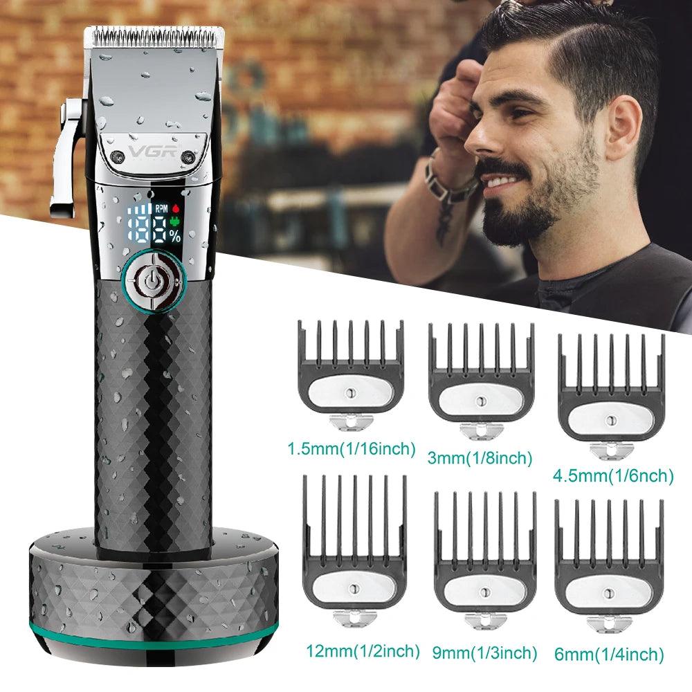 VGR V-682 Professional Hair Clipper Barber Beard Trimmer with Charging Dock - Scent Shave And All