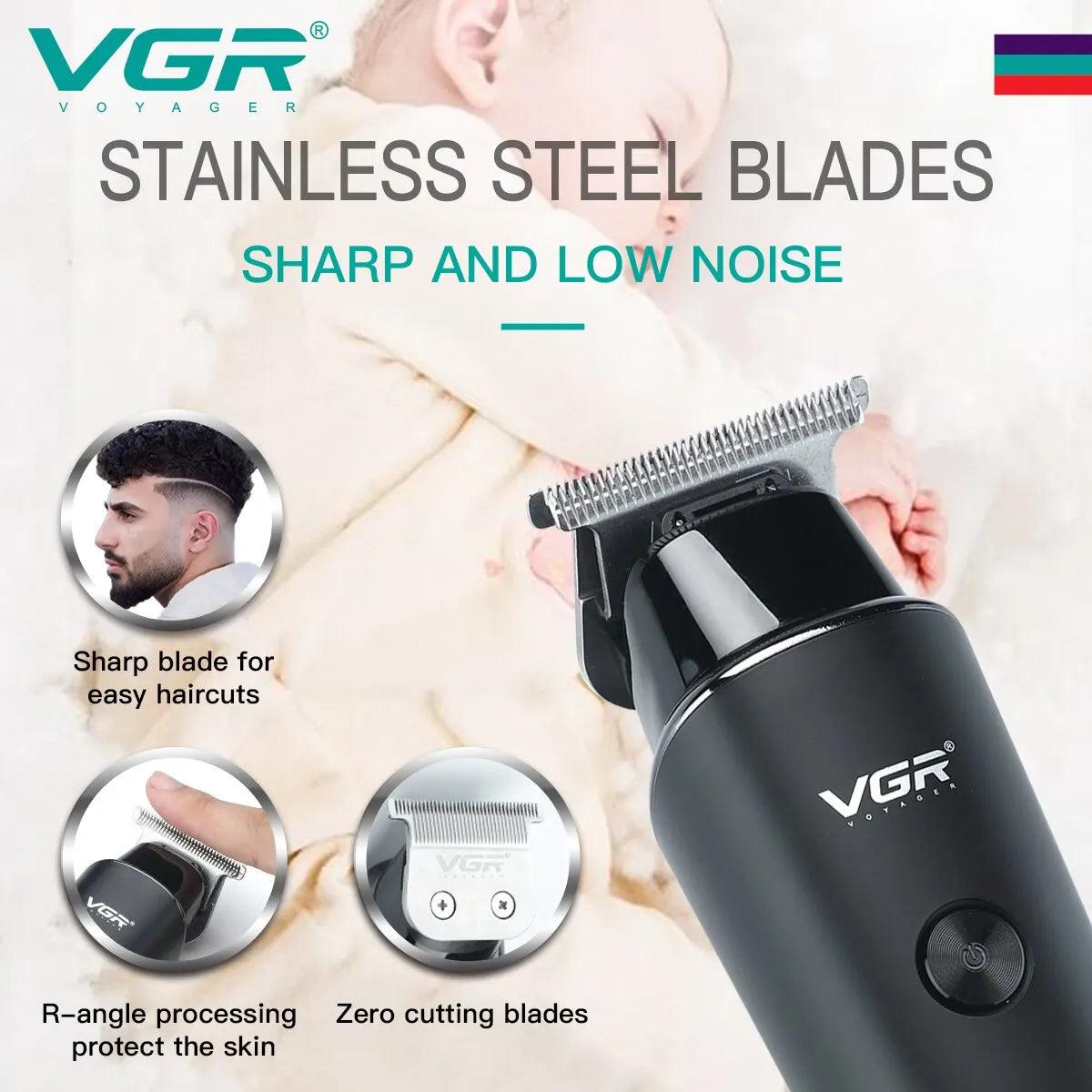 VGR V-933 Hair Trimmer Professional Electric Hair Clipper Cordless Rechargeable - Scent Shave And All