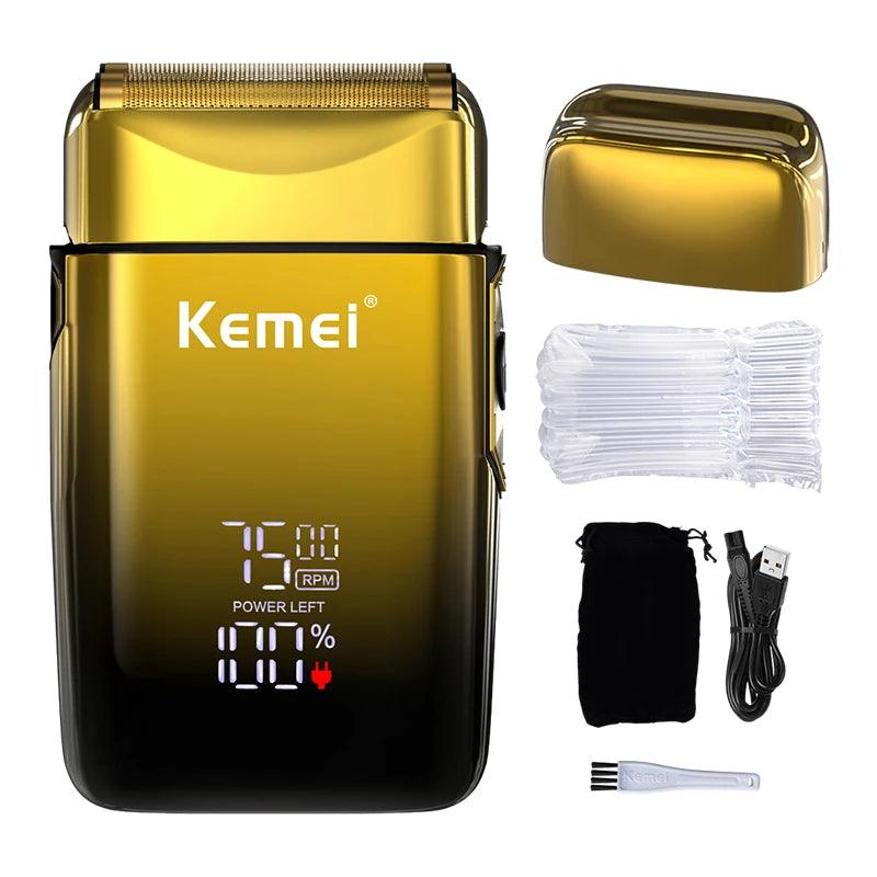 Kemei TX10 Electric Shaver with LED Display Screen Rechargeable Hair Beard Foil - Scent Shave And All