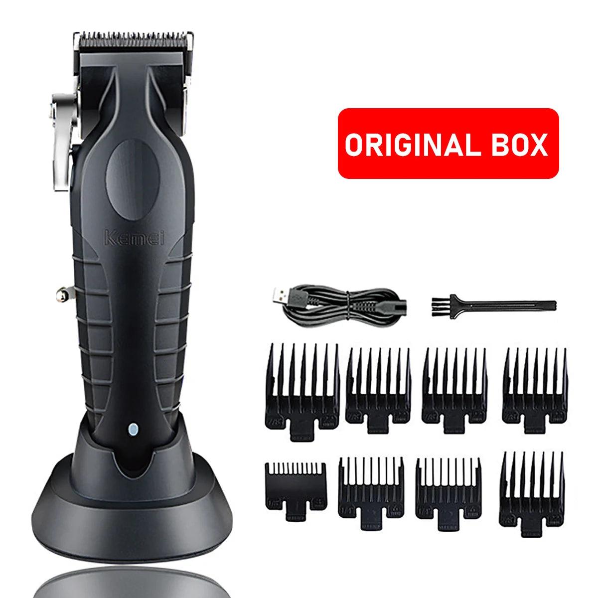 Kemei KM-2296 Professional Hair Clipper Powerful Cutting Machine with Dock - Scent Shave And All