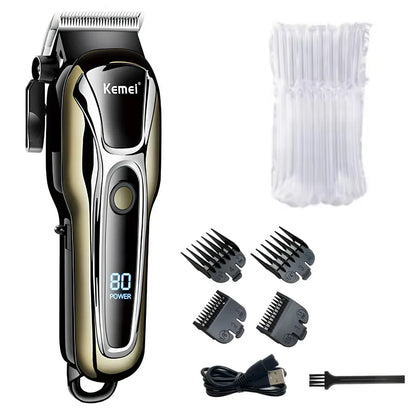 Kemei KM-PG1990A USB Rechargeable Electric Hair Clipper Professional Cordless Men Hair Trimmer Men's Hair Cutting Machine