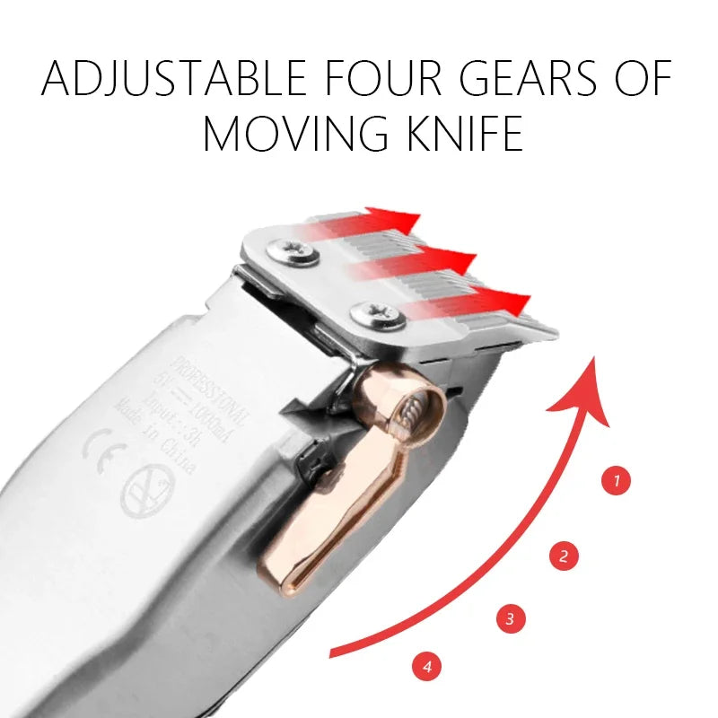 Kemei KM-1986PG Men's Hair Clipper or Blades Cordless Electric USB Charging LCD Display Barber Hair Cutting Machine Clippers