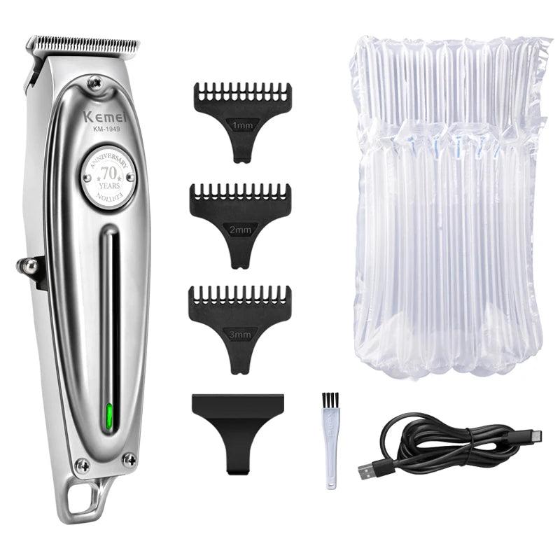 Kemei 1949 Professional Hair Clipper All Metal Cordless Trimmer - Scent Shave And All