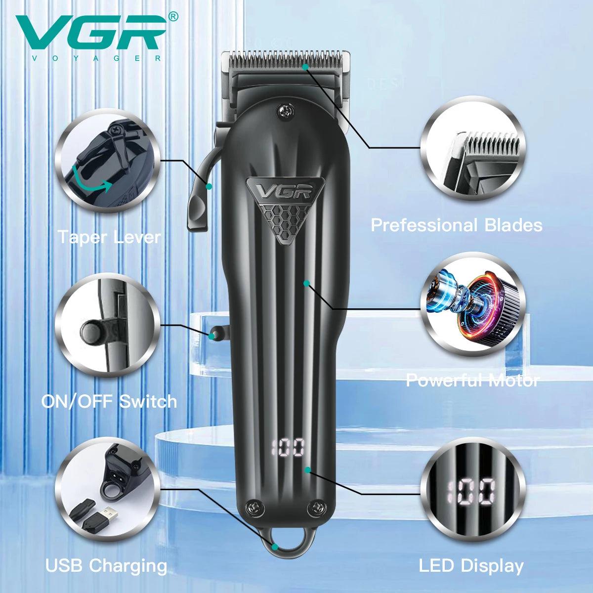 VGR V-282 Hair Clipper Professional Hair Cutting Machine Cordless Rechargeable - Scent Shave And All