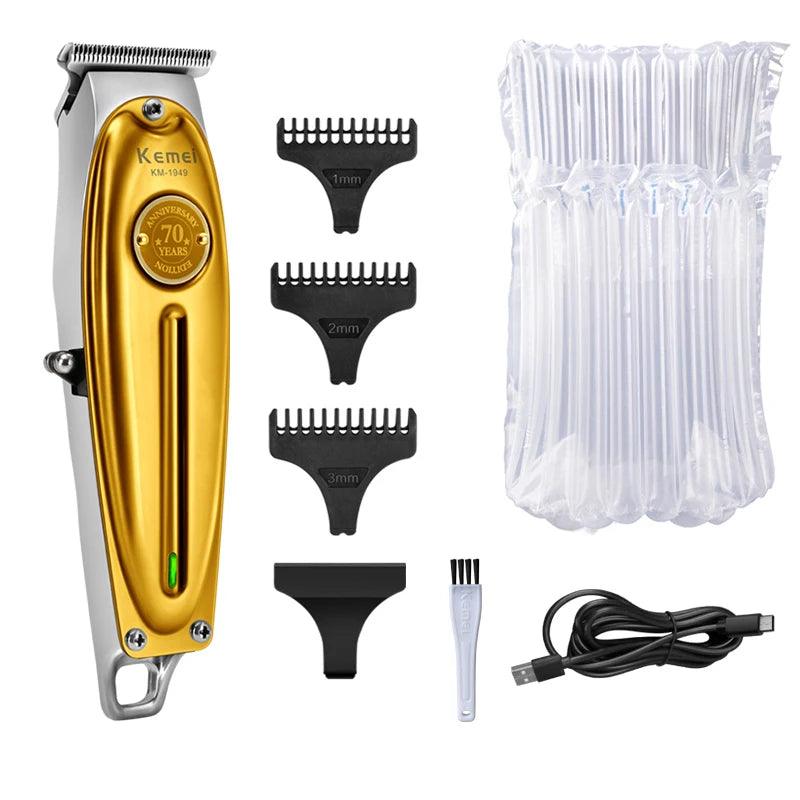 Kemei 1949 Professional Hair Clipper All Metal Cordless Trimmer - Scent Shave And All