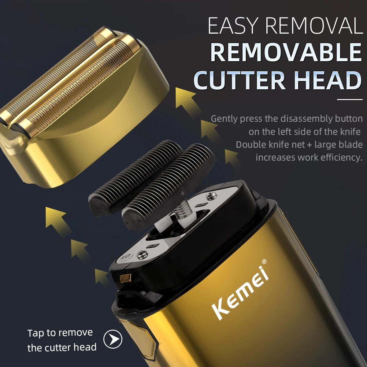 Kemei TX10 Electric Shaver with LED Display Screen Rechargeable Hair Beard Foil - Scent Shave And All