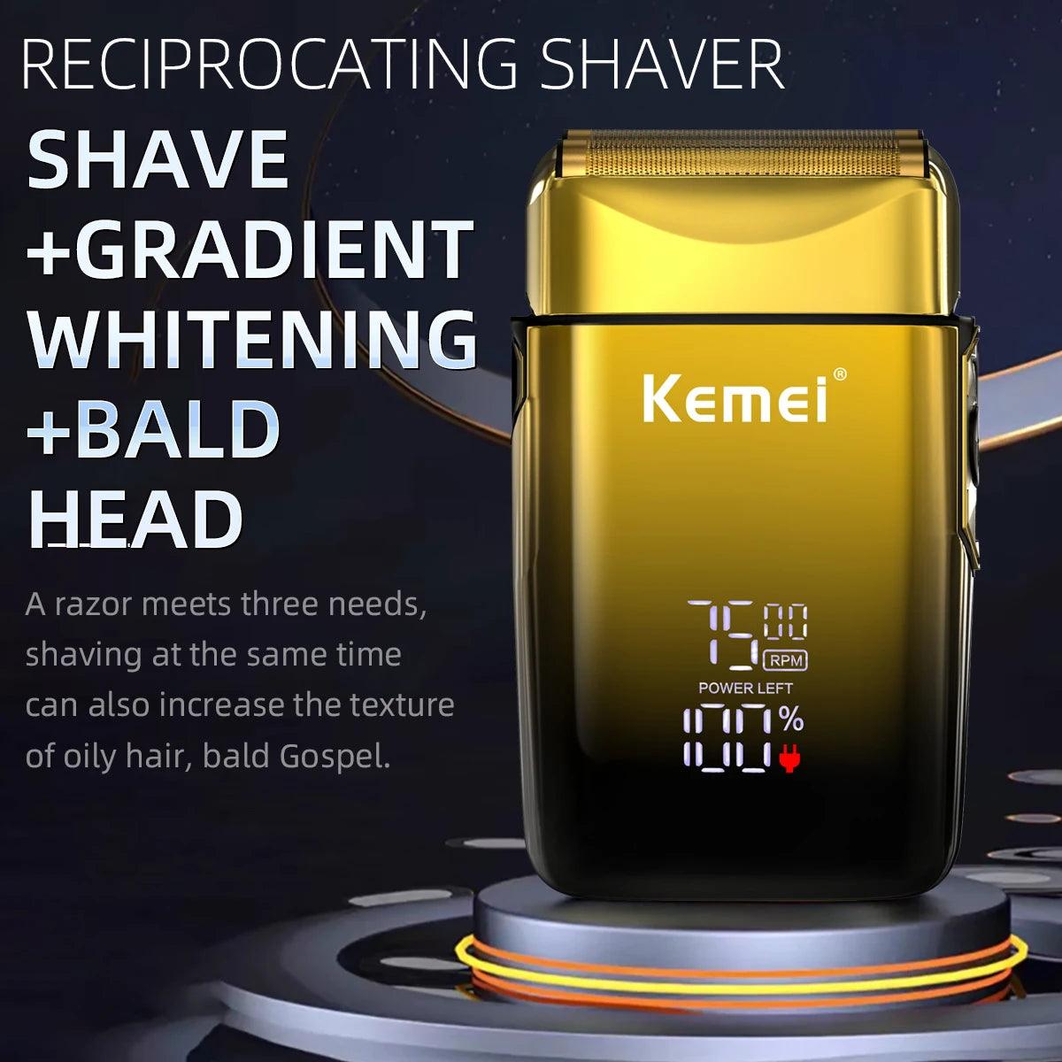 Kemei TX10 Electric Shaver with LED Display Screen Rechargeable Hair Beard Foil - Scent Shave And All