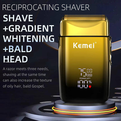 Kemei TX10 Electric Shaver with LED Display Screen Rechargeable Hair Beard Foil - Scent Shave And All