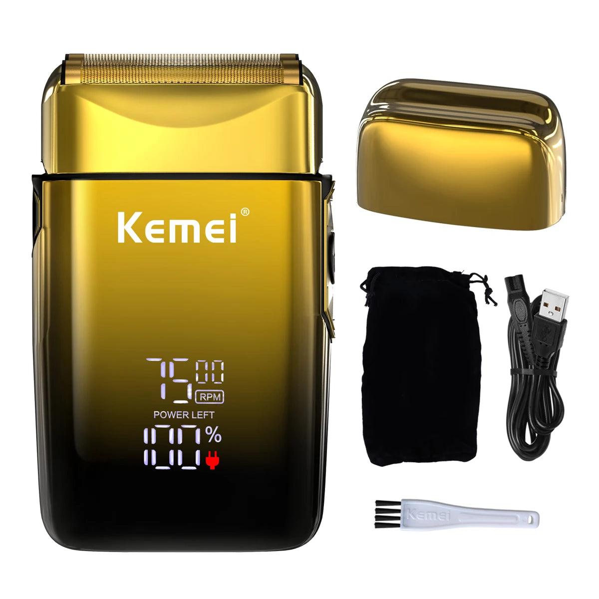 Kemei TX10 Electric Shaver with LED Display Screen Rechargeable Hair Beard Foil - Scent Shave And All