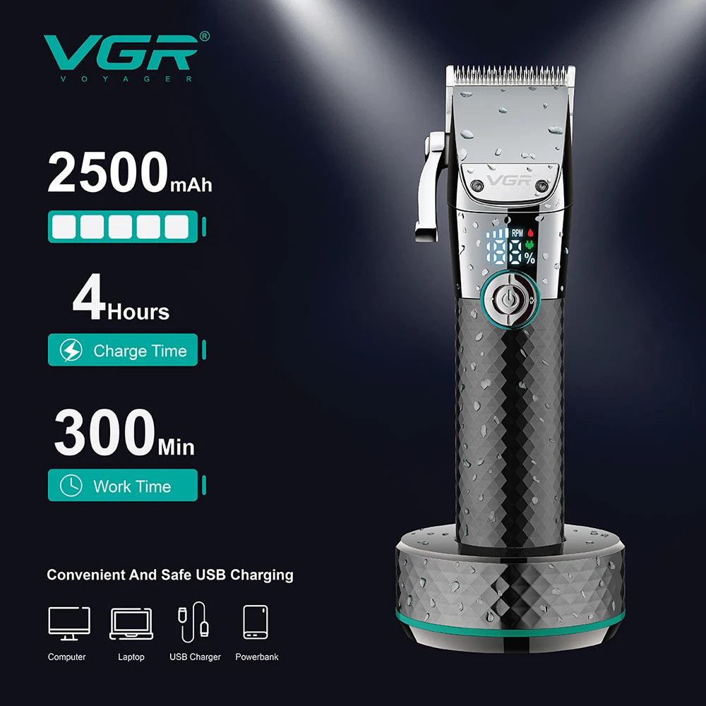 VGR V-682 Professional Hair Clipper Barber Beard Trimmer with Charging Dock - Scent Shave And All