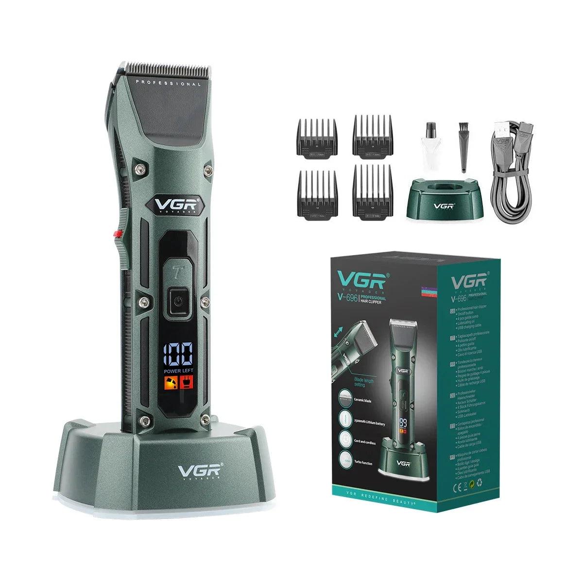 VGR V-696 Hair Trimmer Professional Electric Cutting Machine with Dock Charger - Scent Shave And All