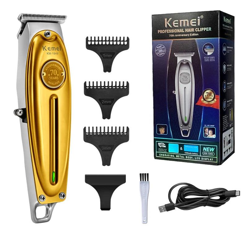 Kemei 1949 Professional Hair Clipper All Metal Cordless Trimmer - Scent Shave And All