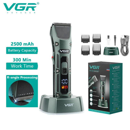 VGR V-696 Hair Trimmer Professional Electric Cutting Machine with Dock Charger - Scent Shave And All