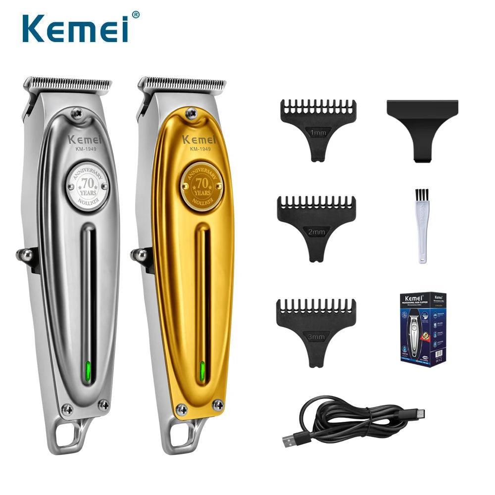 Kemei 1949 Professional Hair Clipper All Metal Cordless Trimmer - Scent Shave And All