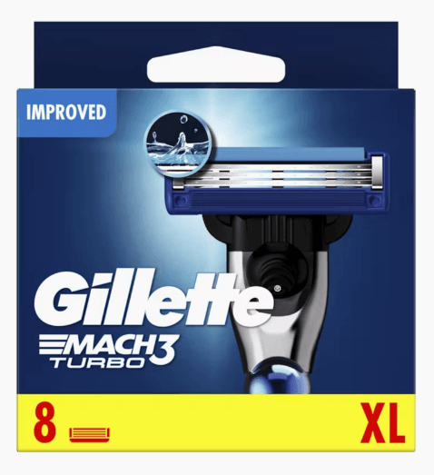 Gillette Mach3 Turbo Replacement Razor Blades 8 Pack - Scent Shave And All