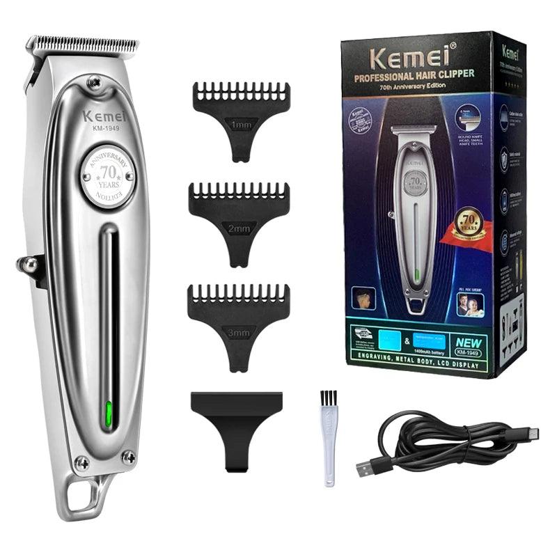 Kemei 1949 Professional Hair Clipper All Metal Cordless Trimmer - Scent Shave And All