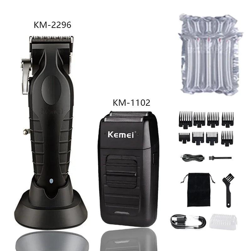 Kemei KM-2296 Professional Hair Clipper Powerful Cutting Machine with Dock - Scent Shave And All