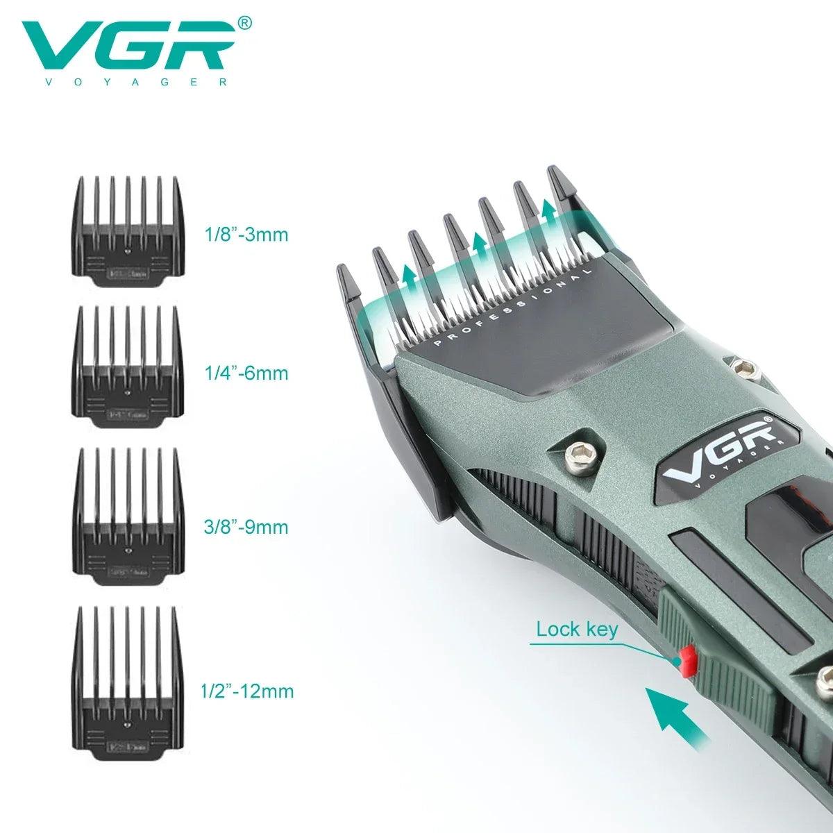 VGR V-696 Hair Trimmer Professional Electric Cutting Machine with Dock Charger - Scent Shave And All