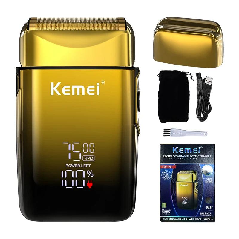 Kemei TX10 Electric Shaver with LED Display Screen Rechargeable Hair Beard Foil - Scent Shave And All