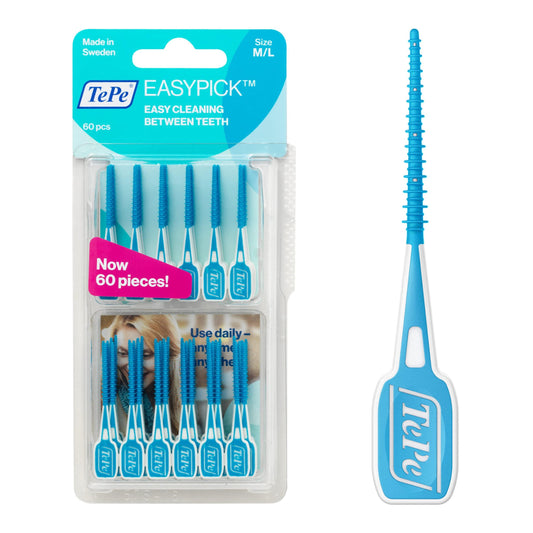 TEPE Easypick Dental Easy Picks Size M L Blue Pack of 36 - Scent Shave And All