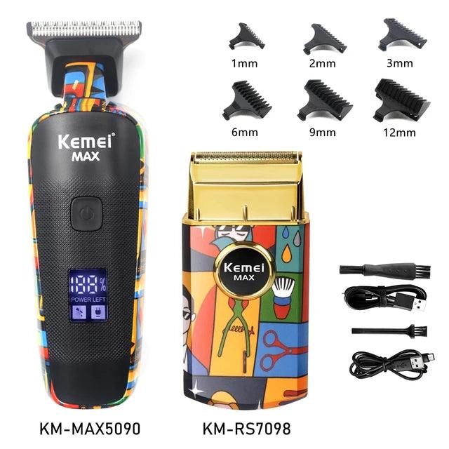 Kemei KM-RS7098 Titanium Double Foil Reciprocating Electric Shaver - KIT 1 - Scent Shave And All