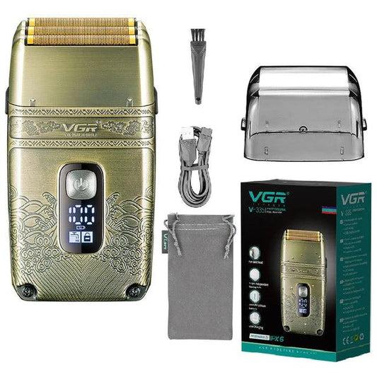 VGR V-335 Metal Wet & Dry IPX6 Electric Triple Foil Hair Beard Shaver Rechargeable Cordless - Scent Shave And All