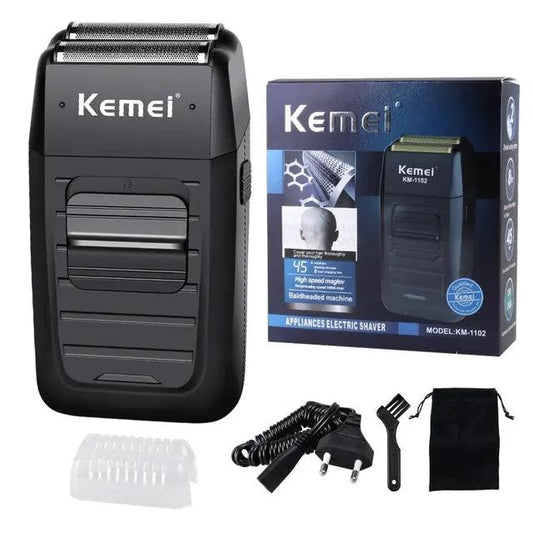 Kemei 1102 Professional Compact Rechargeable Lithium Ion Foil Shaver Kit - Scent Shave And All