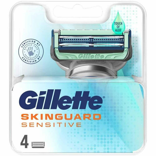 Gillette Skinguard Sensitive Replacement Razor Blades 4 Pack - Scent Shave And All