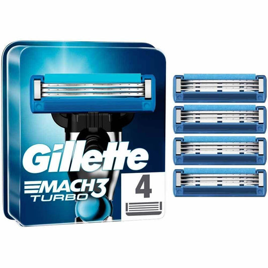 Gillette Mach3 Turbo Replacement Razor Blades 4 Pack - Scent Shave And All