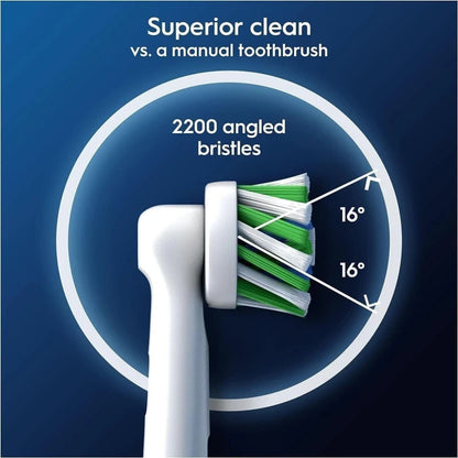 Oral-B Pro Cross Action Replacement Toothbrush Heads Black 8 Pack
