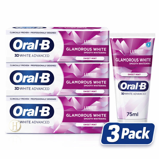 3 x Oral-B 3D Glamorous White 75ml Toothpaste