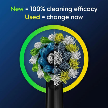 Oral-B Pro Cross Action Replacement Toothbrush Heads Black 8 Pack