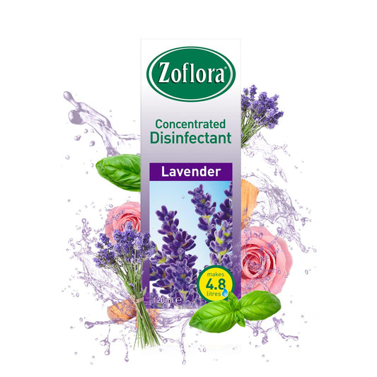 Zoflora 120ml Lavender Scent Antibacterial Disinfectant - Makes 4.8 Litres - Scent Shave And All